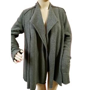 ALLSAINTS SPITALFIELDS Elva Women's Cardigan Sweater sz 8 Open  Lambs wool Gray